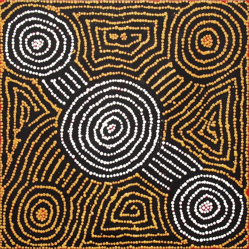 Tingari Cycle by Barney Campbell Tjakamarra 61x61cm 9496BC