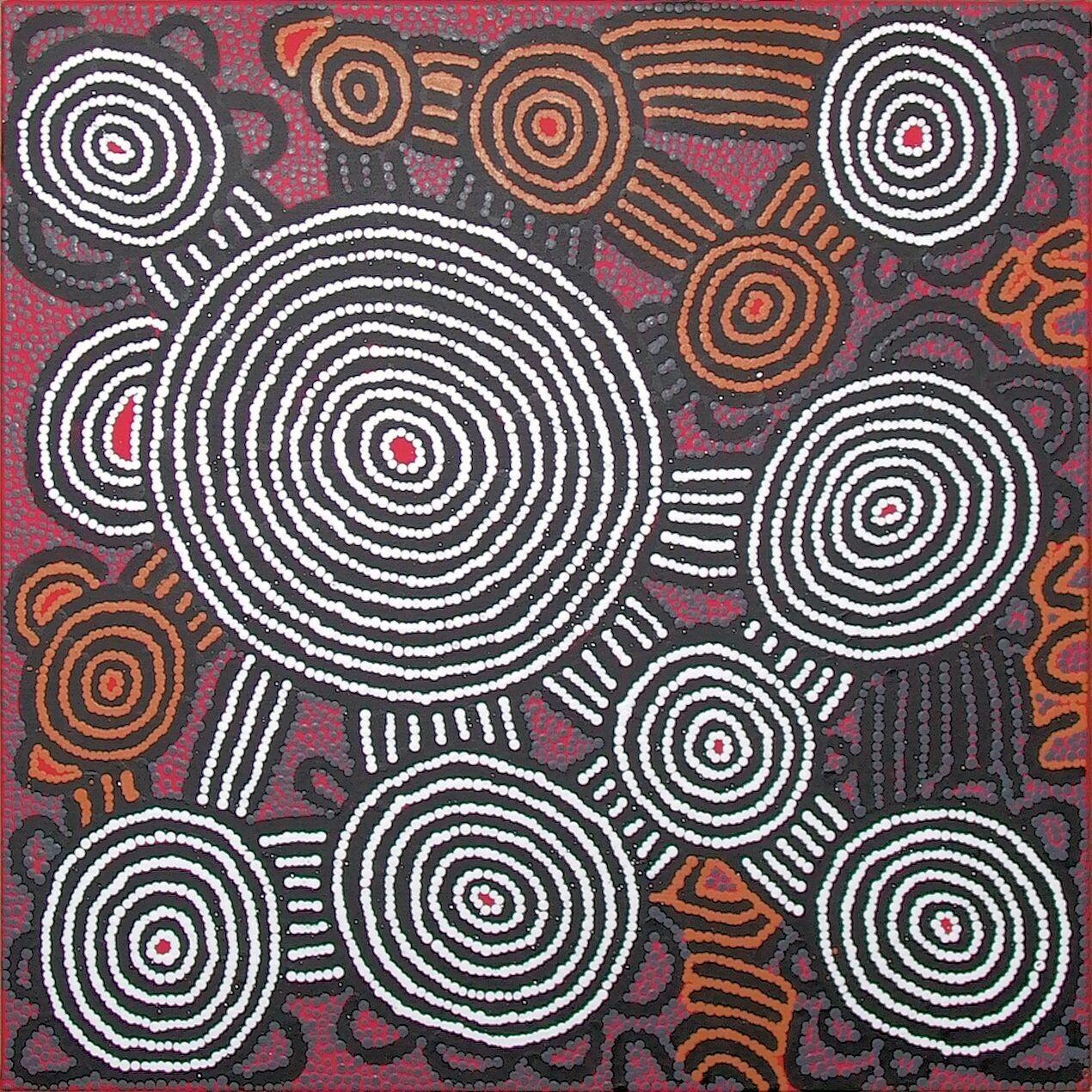 Tingari Cycle BY Barney Campbell Tjakamarra, 91x91cm 9197BC