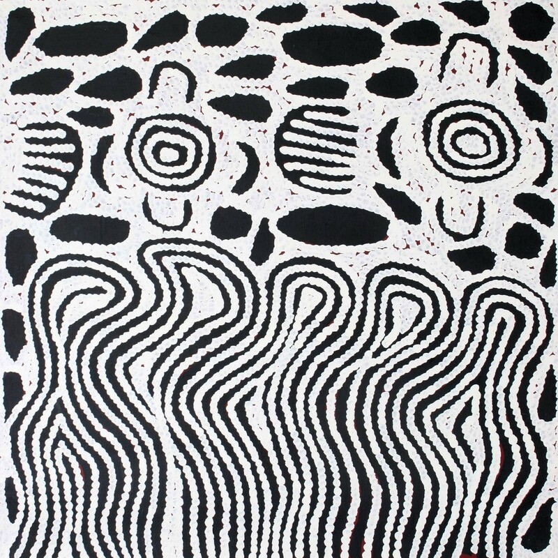 Minyma Tingari, 2000 (91x91cm) by Barbara Reid