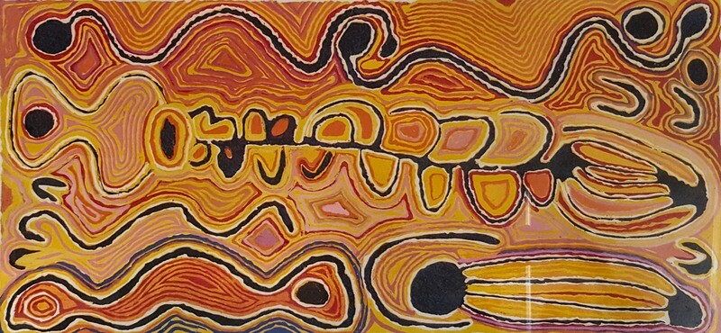 Judy Watson Napangardi Framed Collagraph Screenprint