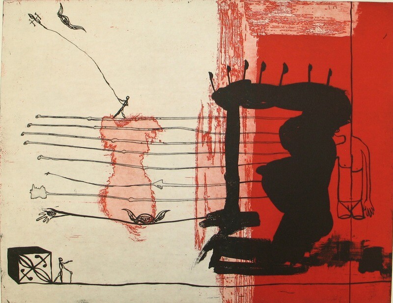Venus and Mars limited edition etching (unframed) by Rusiate Lali