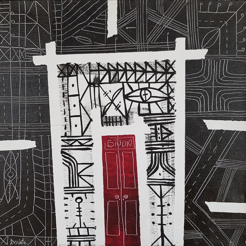 The Studio - Protection Series (2006)  by Rusiate Lali 30x30cm
