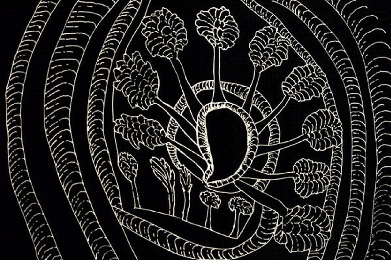 Parapara Karparn and Wirrikari by Jimmy Pike Framed screenprint