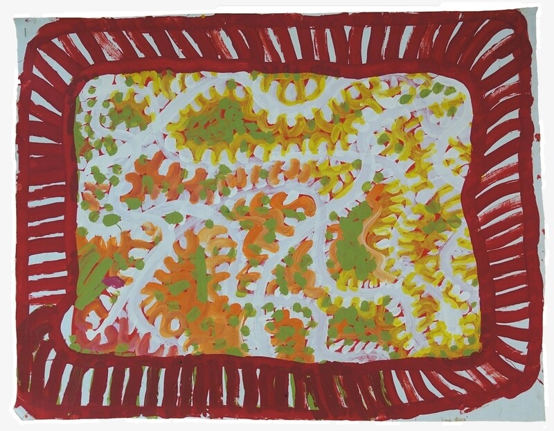 Yala (Bush Potato Dreaming), 1999 by Lorna Napurrurla Fencer 63x78cm