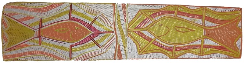 Untitled, 1993 Bark Painting by Buthimang Khurrkay, 74x18cm 14389BD