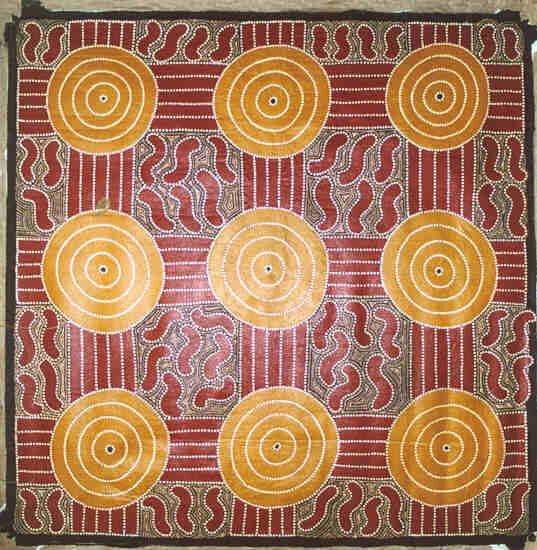 Caterpillar Dreaming at Soapy Bore by  Tommy Jones Kngwarreye 122x122cm