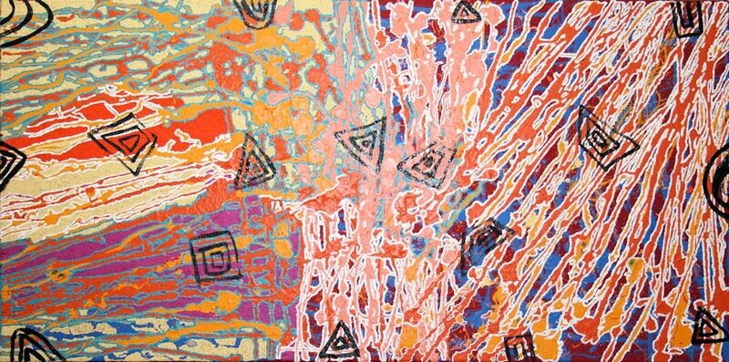 Foxholes and Wildflowers, 2008 by Jeannie Nakamarra Daniels, 61x122cm, 13761JD