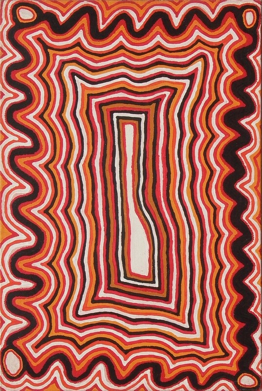 Muckabunda Lake, 1999 by Fred Tjakamarra 90x120cm