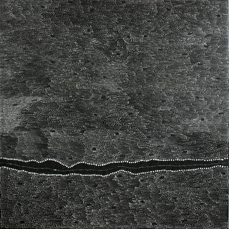 Pirlinyanu Site- Water Dreaming 2011 by Julie Nangala Robertson, 152x152cm 14012JR