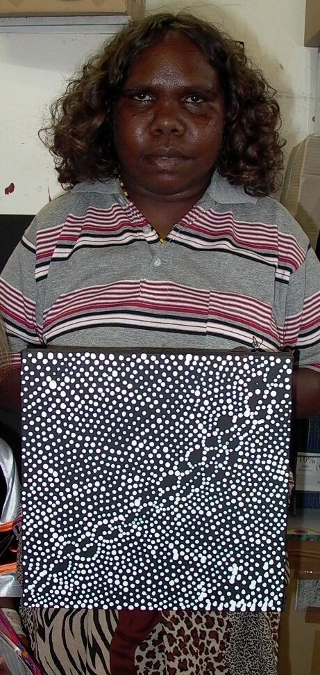 Pirlinyanu 2004 by Julie Nangala Robertson stretched canvas, 30x30cm