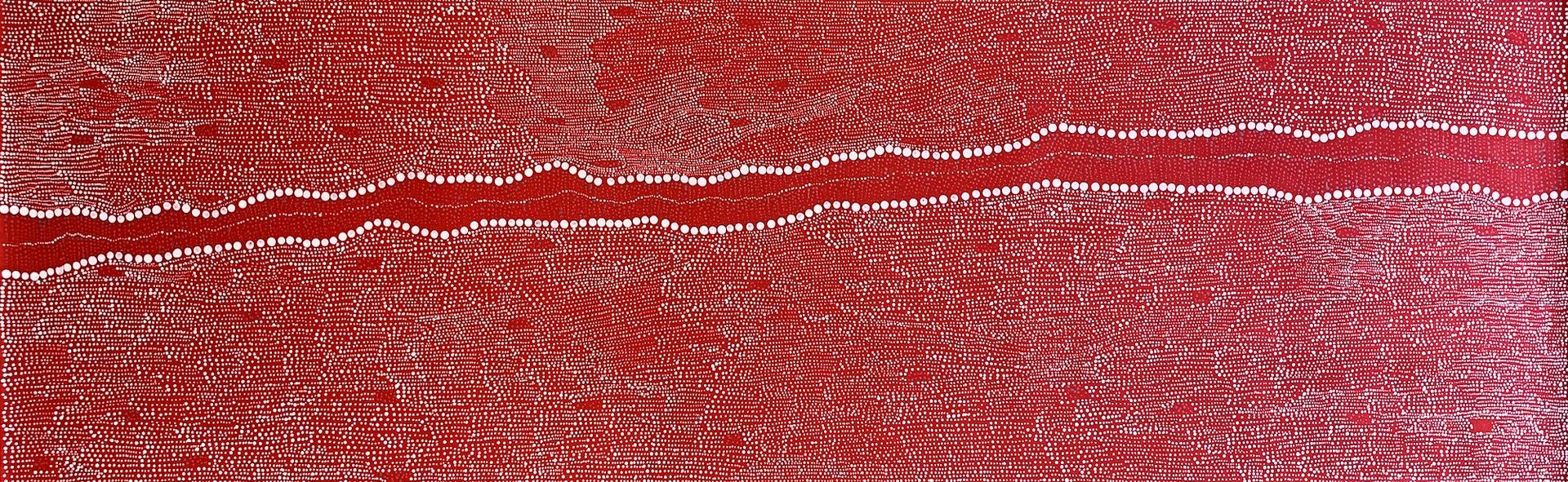 Pirlinyanu Site - Water Dreaming, 2011 by Julie Nangala Robertson, 61x198cm Cat 14274JR