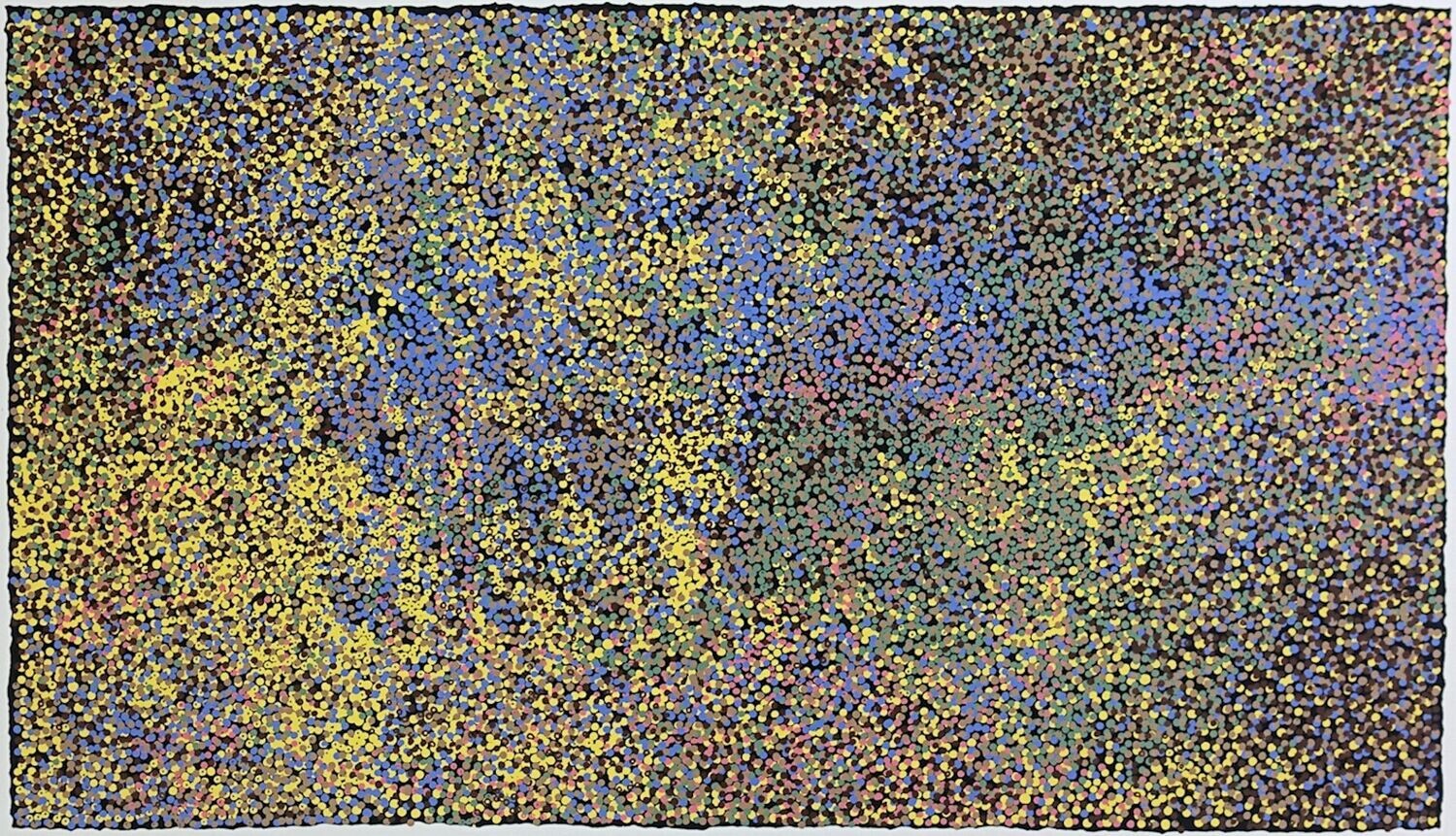 State of My Country, 1994 Screenprint by Emily Kngwarreye Framed