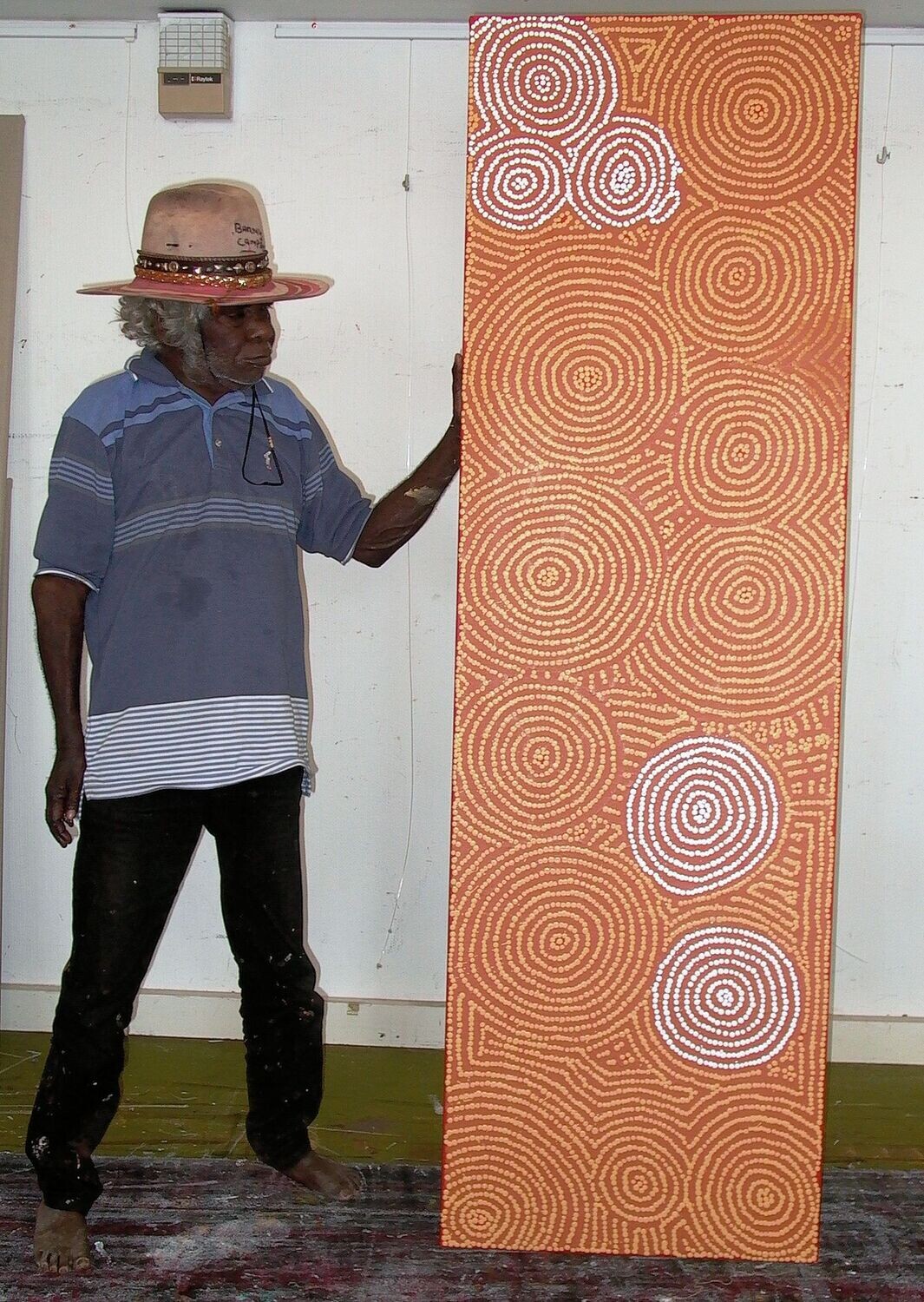 Tingari Cycle  by Barney Campbell Tjakamarra 61x198cm