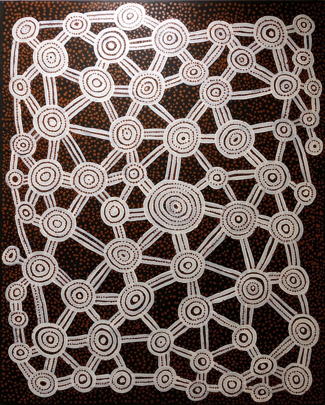 Tingari Cycle (1997) by Warlimpirrnga Tjapaltjarri, 152x122cm Cat 2504WL