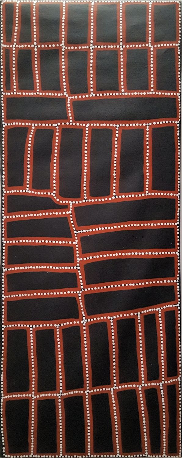 Kiwikurra Sandhills (1999) by Walala Tjapaltjarri 152x61cm Cat 4104WT