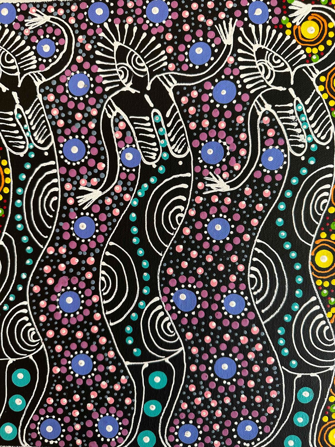 Dreamtime Sisters, 2009 by  Colleen Wallace Nungarrayi 32x32cm FJ482CW