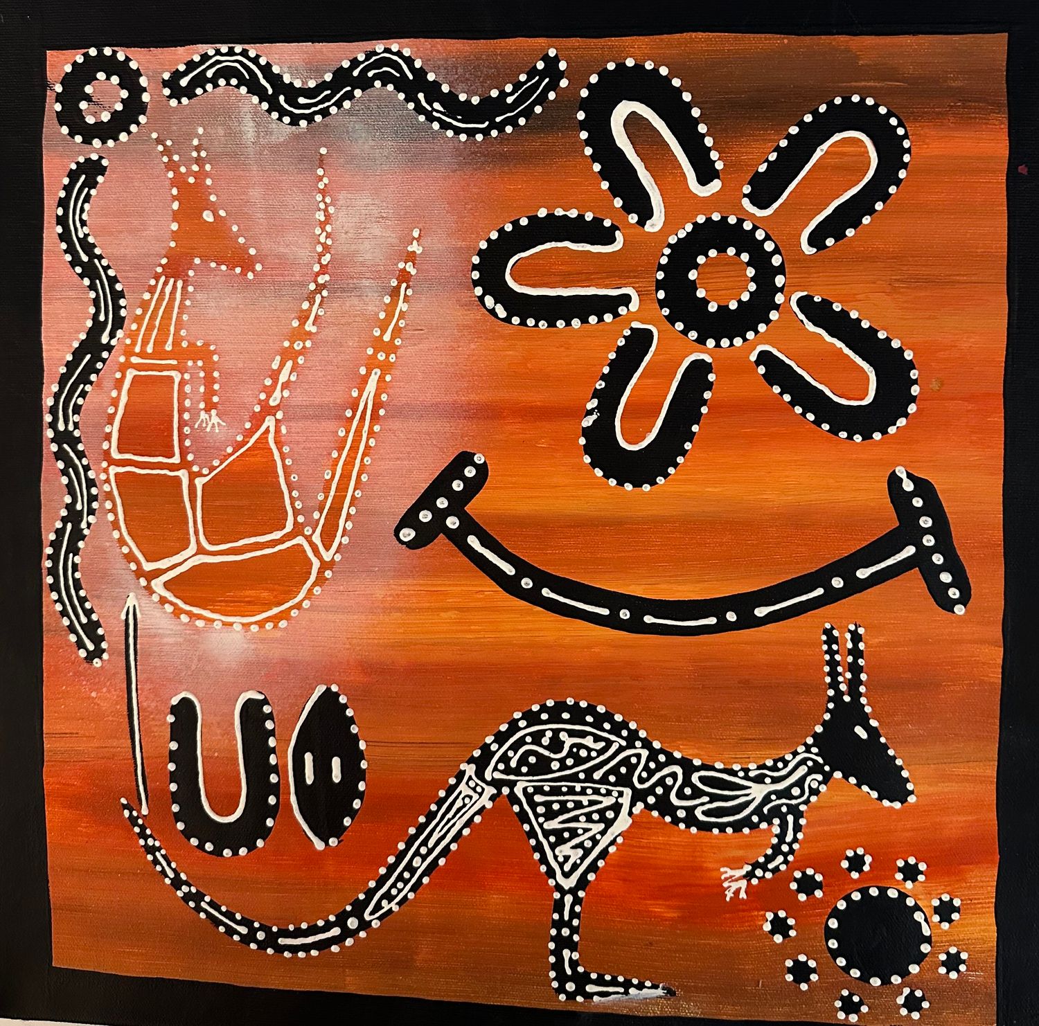 Kangaroo Hunting by Judda 35x35cm FJ076JUD