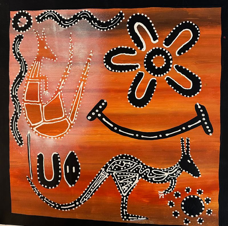 Kangaroo Hunting by Judda 35x35cm FJ076JUD