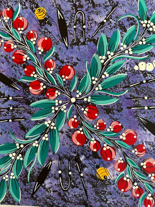 Women gathering Bush Tucker by June Sultan, 31x31cm FJ236JS