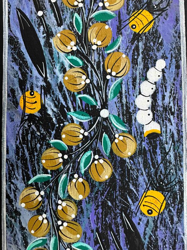 Women gathering Bush Tucker by June Sultan, 12x34cm FJ020JS