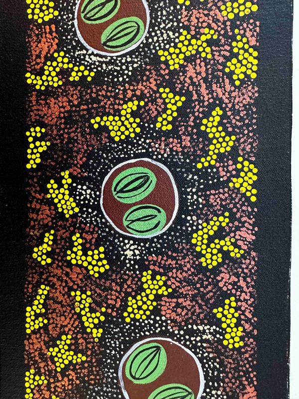 Wild Bush Bananas by Sandra Nungurrayi Woods, 12x34cm FJ018SW