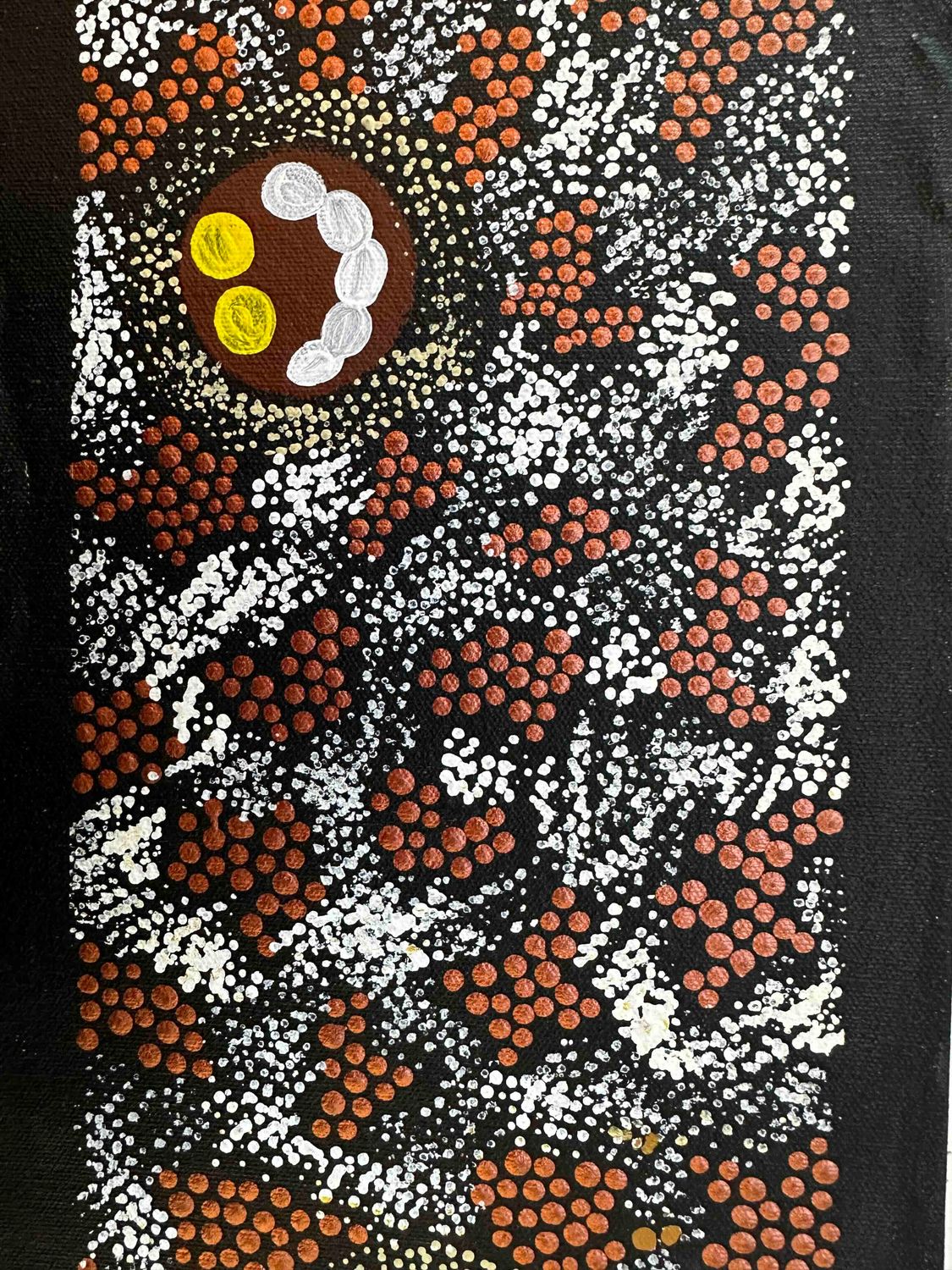 Wild Bush Tomatoes and Witchetty Grubs by Sandra Nungurrayi Woods, 12x34cm FJ486SW