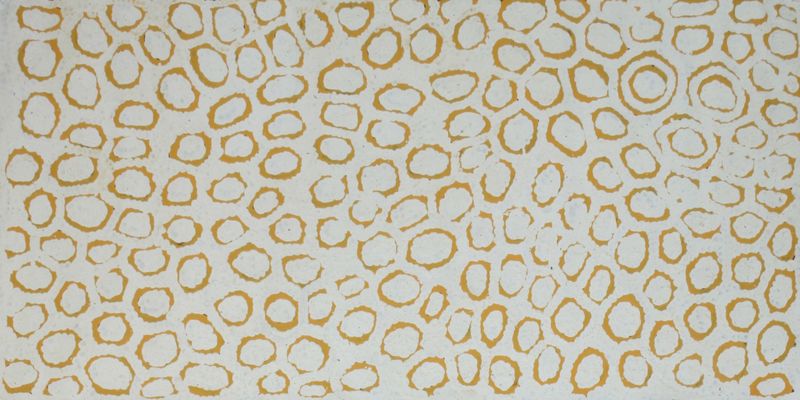 Rockhole sites on Ancestral Country 2001 by Ningura Napurrula, 122x61cm Cat 6639NN