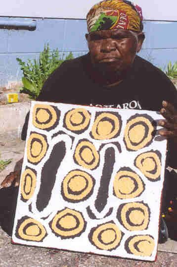 Minyma Tingari 2001 by Ningura Napurrula, 41x41cm Cat 6645NN
