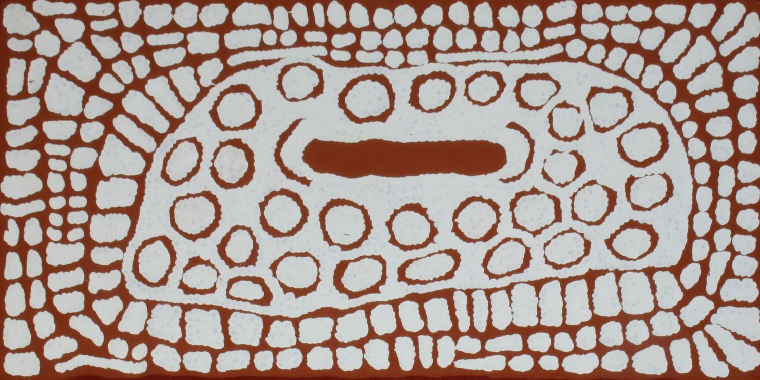 Rockhole sites on Ancestral Country 2001 by Ningura Napurrula, 122x61cm Cat 6681NN