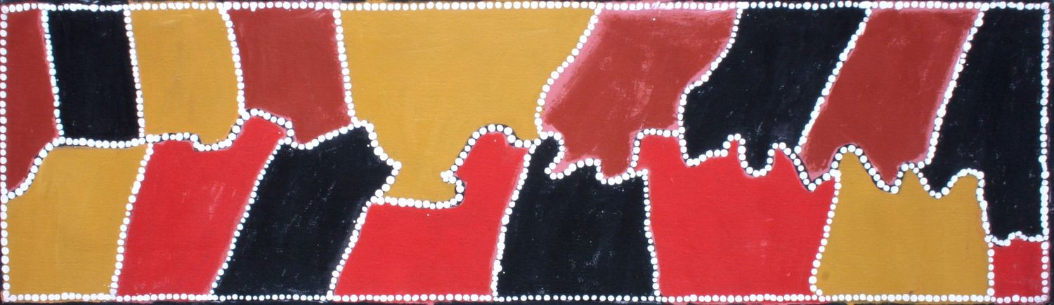 Jungunpa 1996
Polly Napangardi Watson
Acrylic on canvas, 36 × 122 cm Jungunpa 1996
Polly Napangardi Watson
Acrylic on canvas, 36 × 122 cm