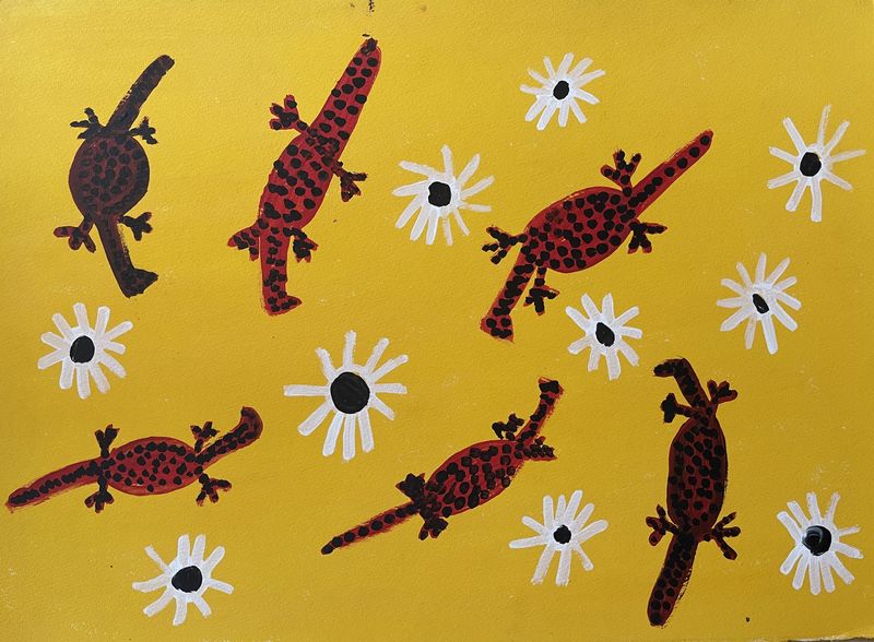 Perentie Dreaming by Christobella Briscoe, Arches Paper, 57x76cm