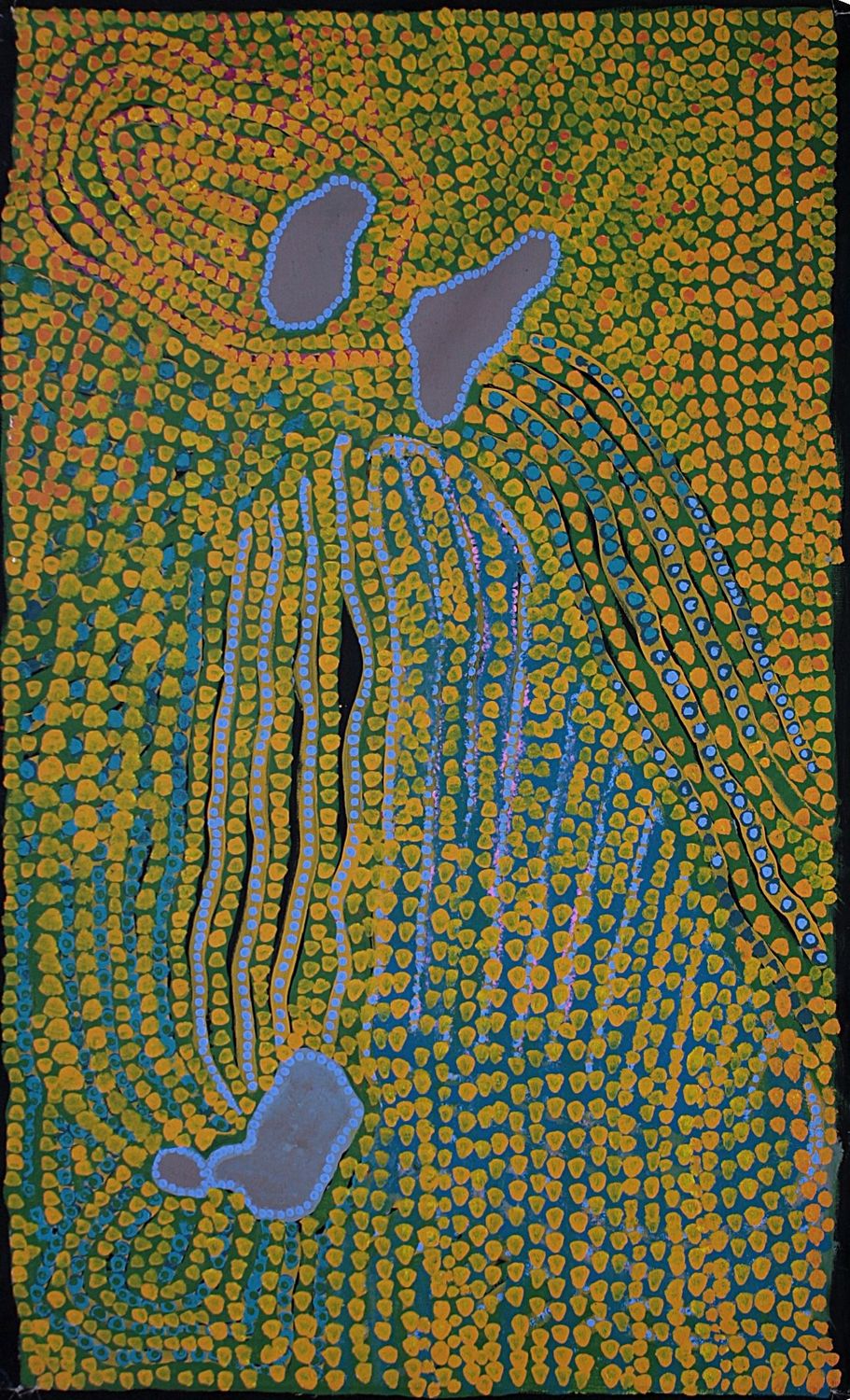 Wilkinkarra (Lake MacKay) by Mitjili Napanangka Gibson and Cindy Nakamarra Gibson 85x140cm