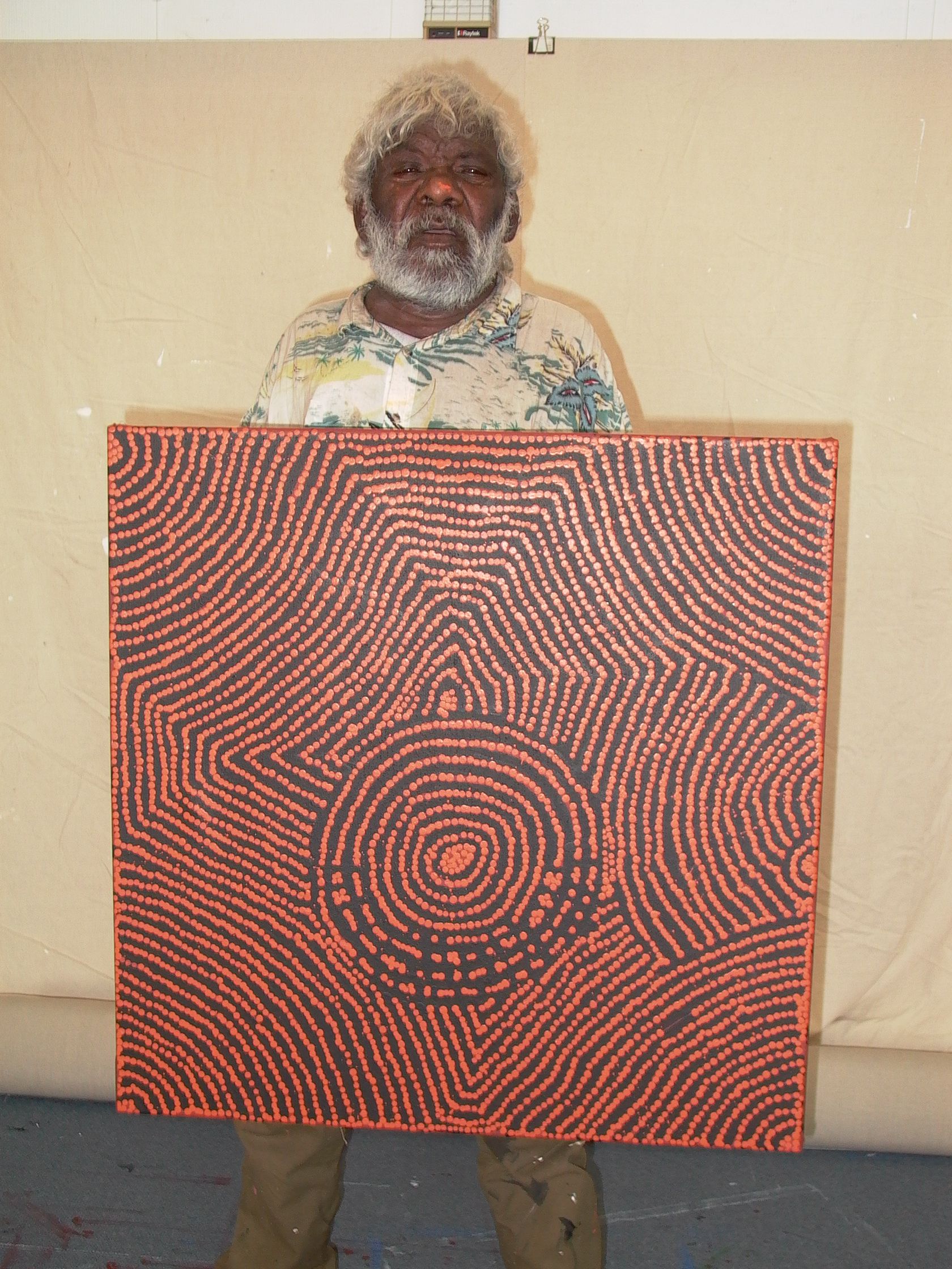 Tingari Cycle by Barney Campbell Tjakamarra 76x76cm 9456BC