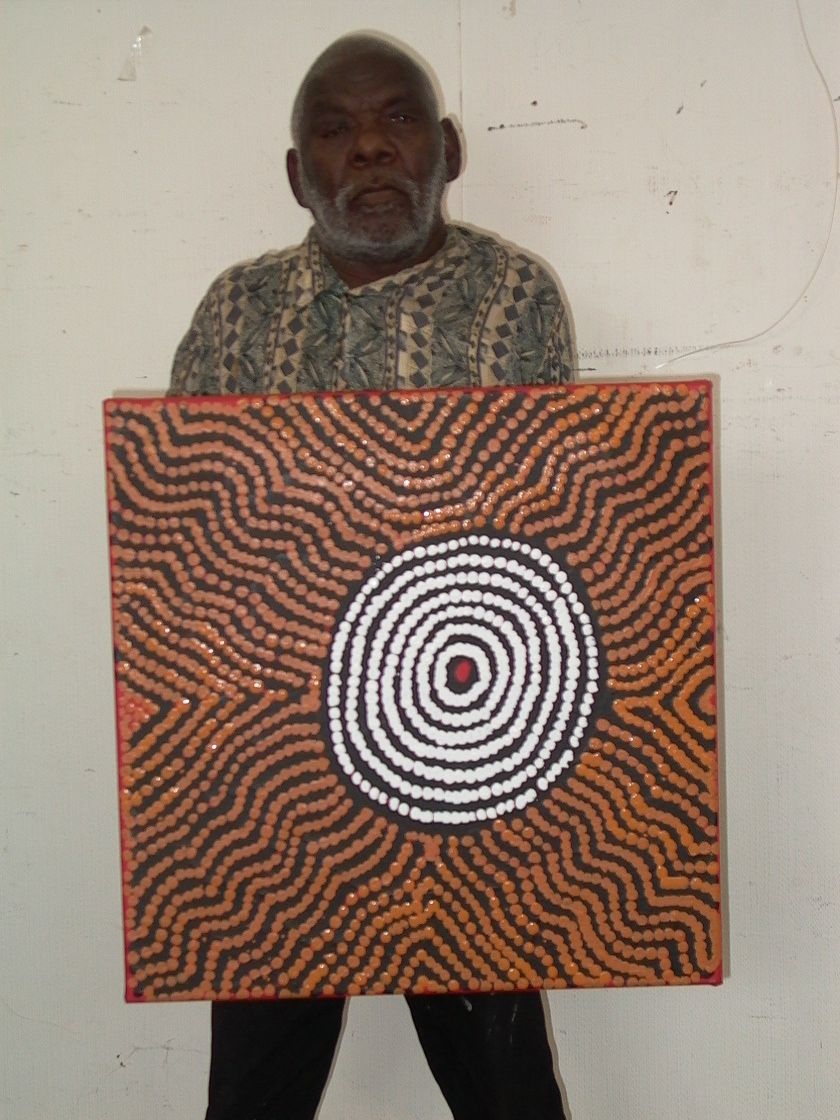 Tingari Cycle 2005 by Barney Campbell Tjakamarra 61x61cm 9020BC