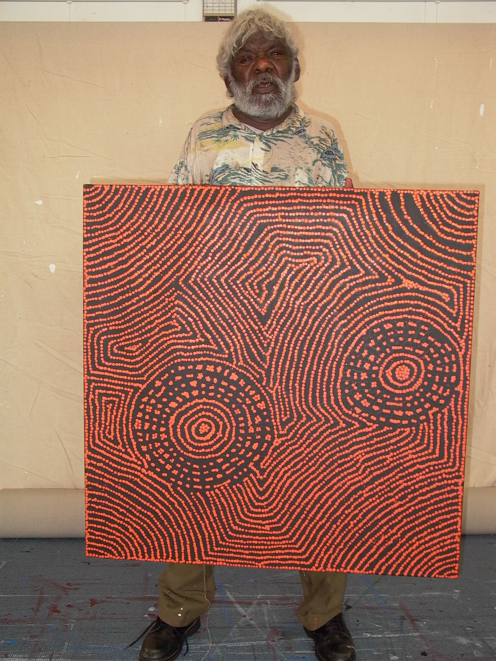 Tingari Cycle by Barney Campbell Tjakamarra 91x91cm 9457BC
