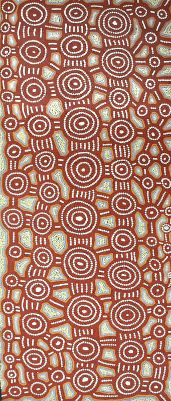 Tingari Cycle 1999 by Dinny Campbell Tjampitjinpa, 151x61cm