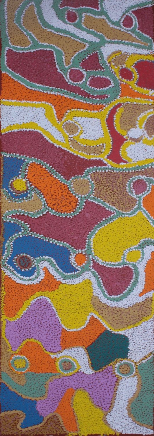 Seven Sisters by Freda Yimunya Lane, 46.2 x 152.8cm Cat 10486FL