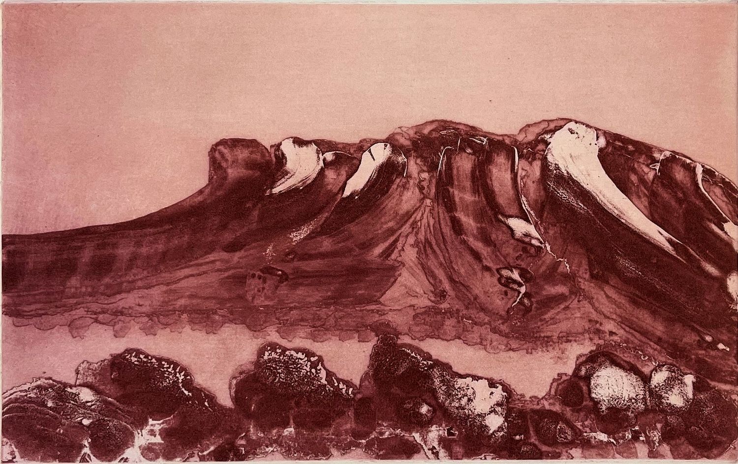 Mount Palmer, 2007 Etching by Billy Benn Perrurle BB-5