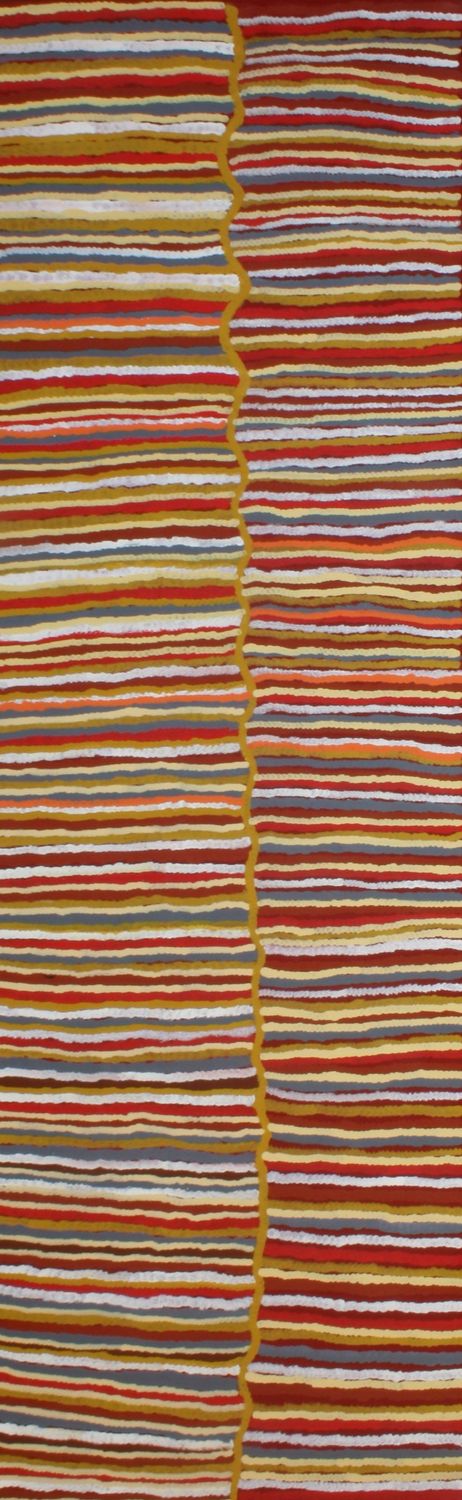Awelye for Bush Medicine Leaves 2002 by Abie Kemarre Loy 198x61cm