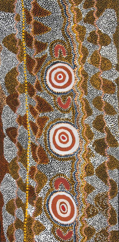 Women Painted Up for Ceremony by Ruby Doolan Penangka, 61x30cm