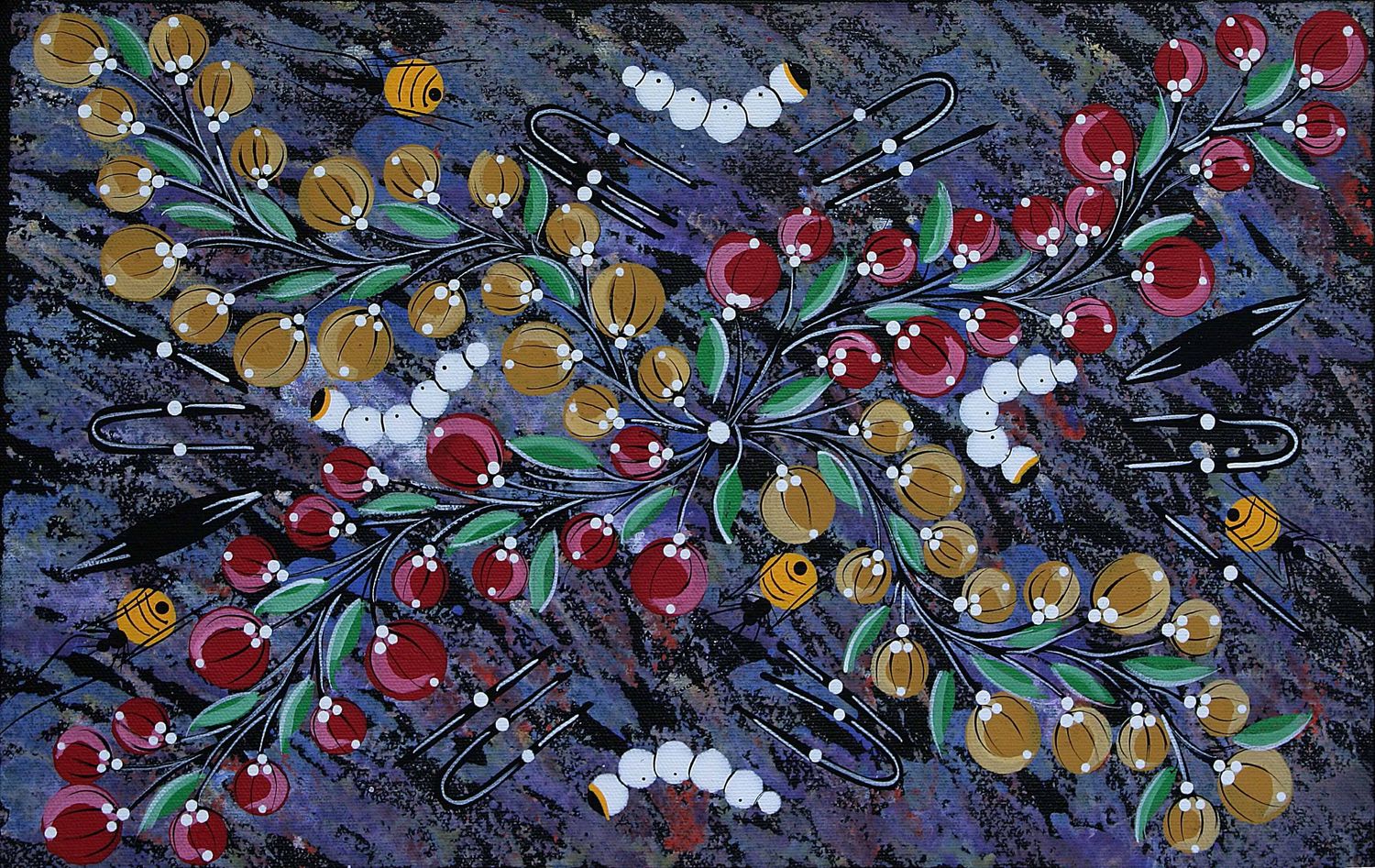 Women gathering Bush Tucker by June Sultan,25x40cm