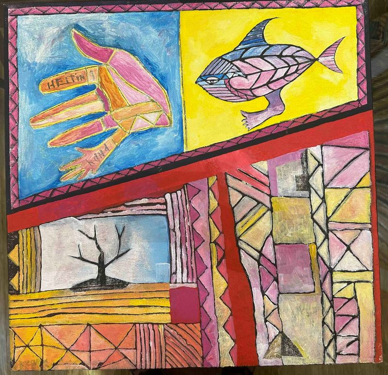 Helping Hand by Rusiate Lali 51x51cm