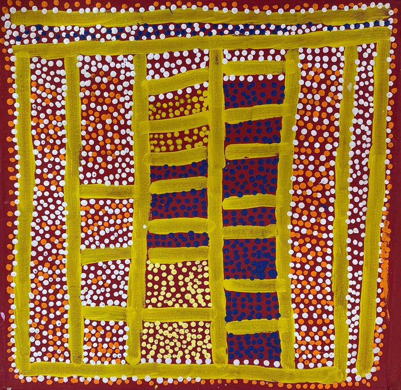 Ngapa Jukurrpa by Shorty Jangala Robertson 46x46cm