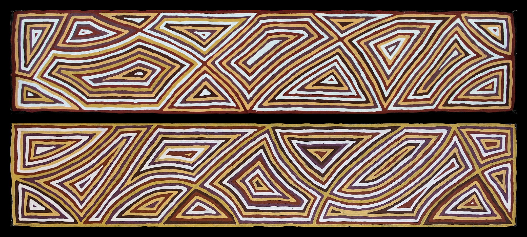 Awelye 2000 by  Abie Loy Kemarre 31x152cm diptych 5314AL with 5315AL