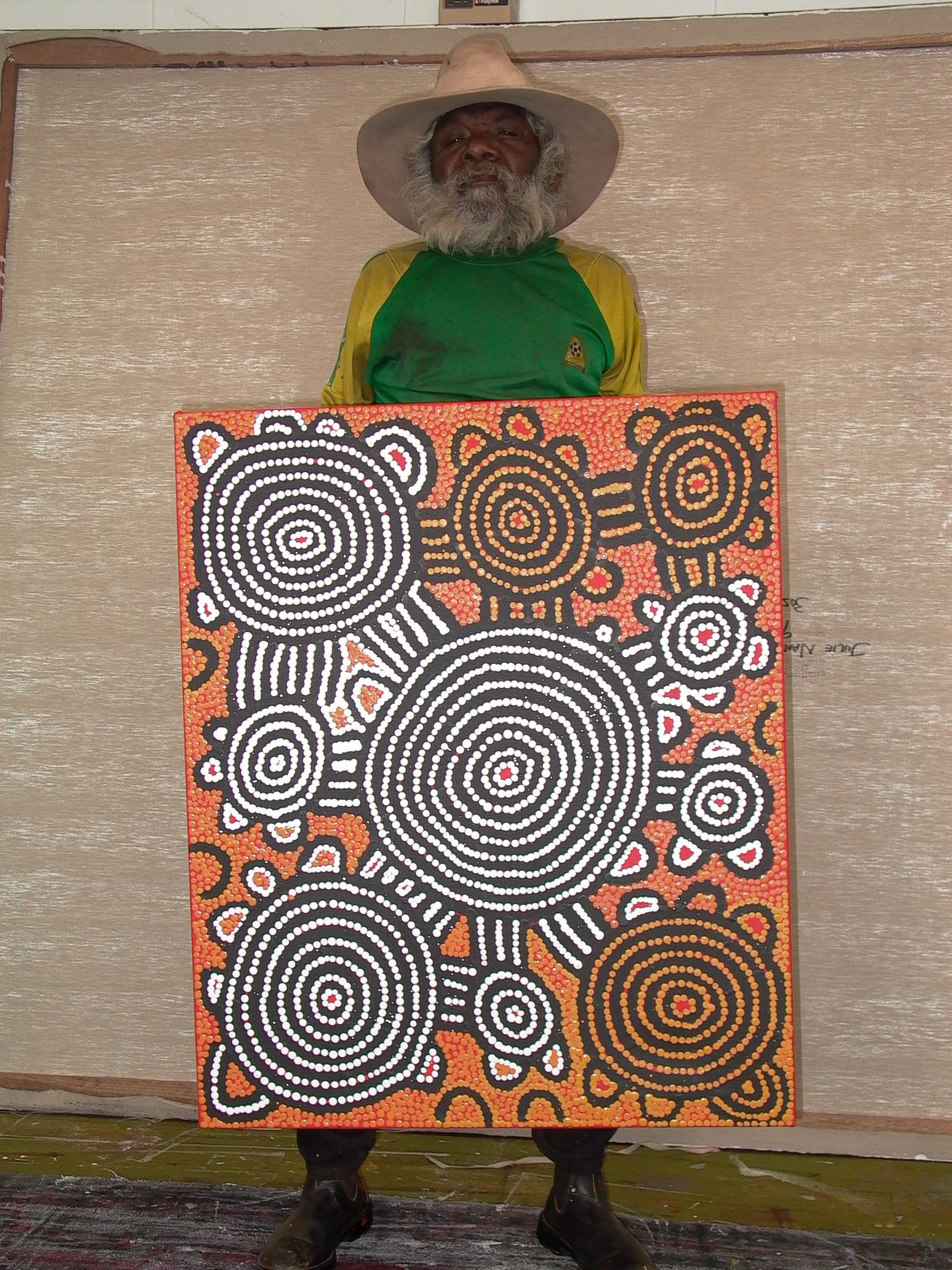 Tingari Cycle (2005) by Barney Campbell Tjakamarra 91x76cm Cat 9245BC