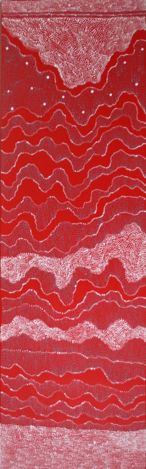 Pirlinyanu Site - Water Dreaming (2010) by Julie Nangala Robertson, 198x61cm Cat 14000JR