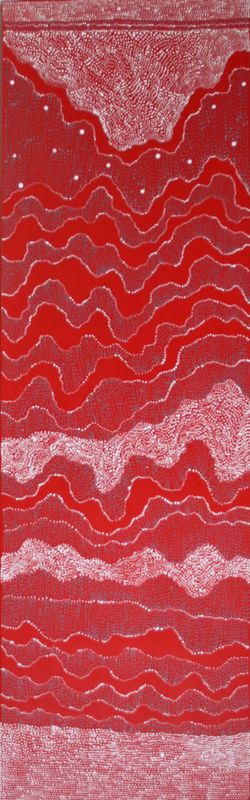 Pirlinyanu Site - Water Dreaming (2010) by Julie Nangala Robertson, 198x61cm Cat 14000JR