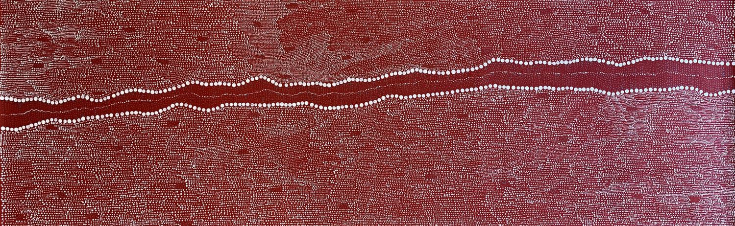 Pirlinyanu Site - Water Dreaming, 2011 by Julie Nangala Robertson, 61x198cm Cat 14274JR