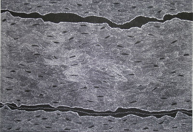 Ngapa Jukurrpa (Water Dreaming) by Julie Nangala Robertson, 244x168cm 13223JR