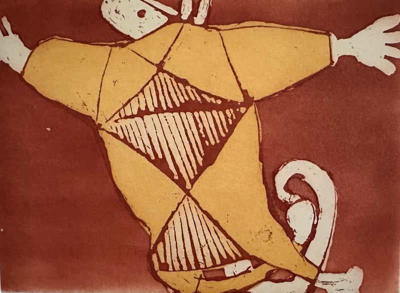 Sugar Glider etching by Don Namundja 14x19cm